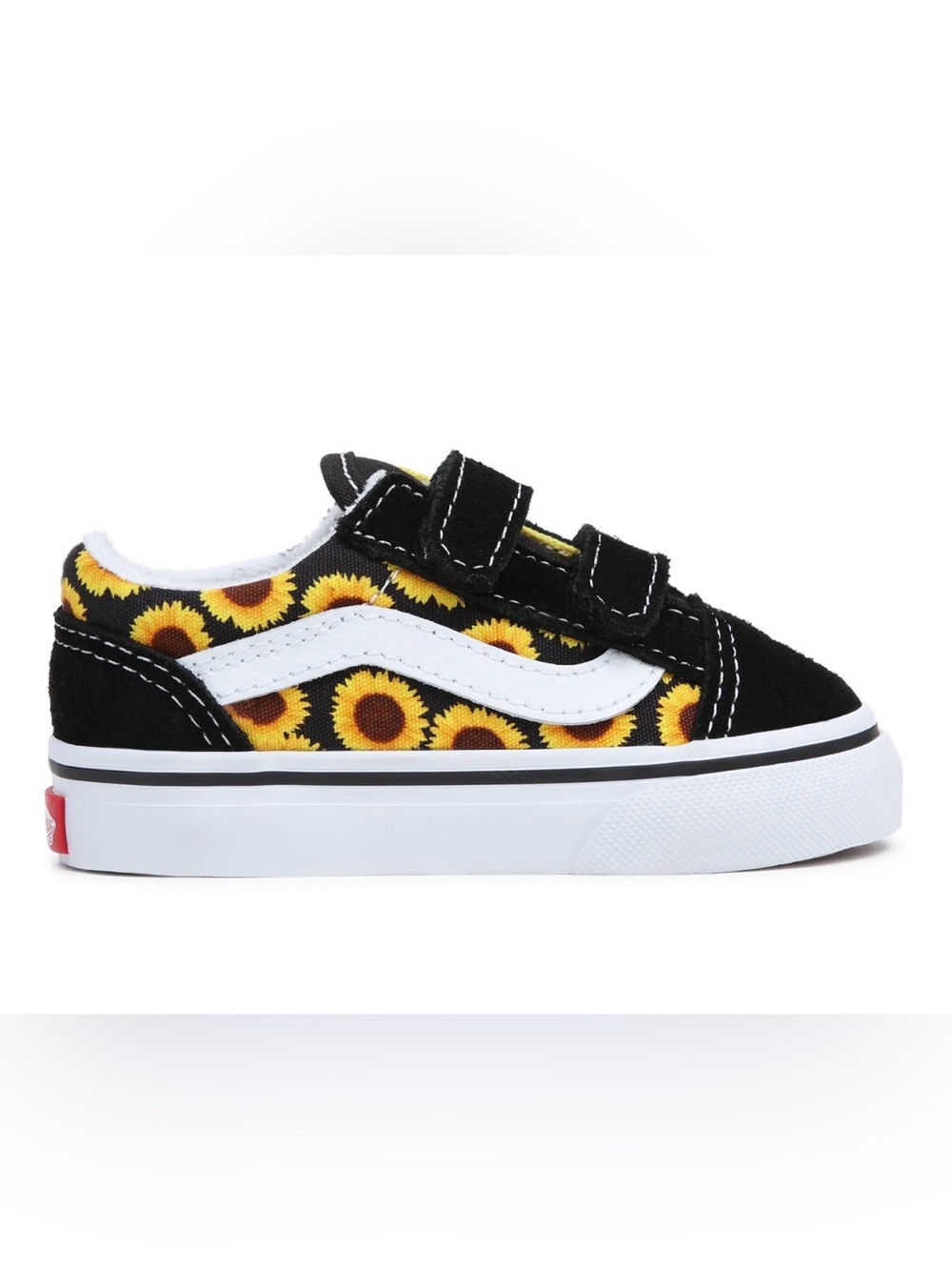 Vans toddler Old skool sunflower velcro sneakers | black sz 5